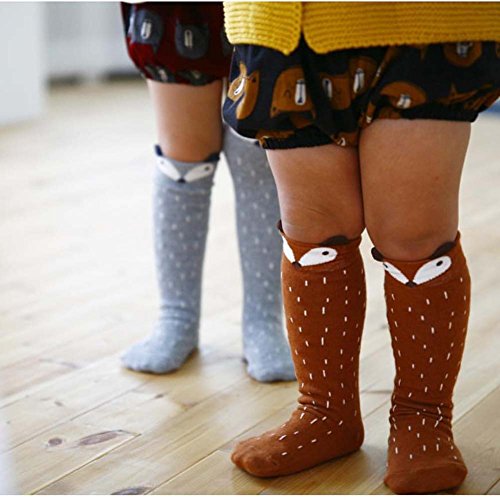 Baby Kids Cotton Socks Knee High Long Socks Anti Skid With Grips 2 Packs3