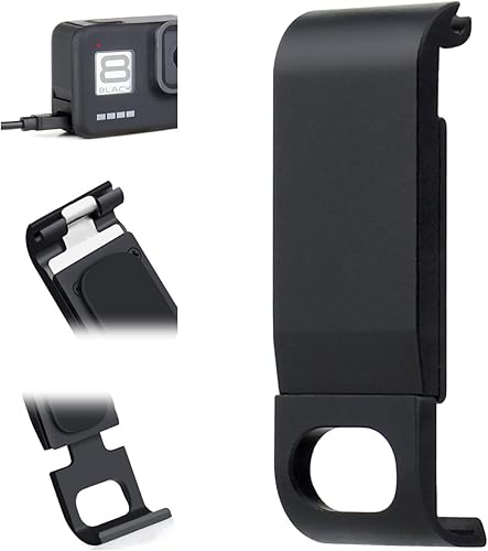 Puerta lateral de repuesto de metal de aleación de fácil carga/cubierta de batería Accesorios para GoPro Hero 8 Negro, adecuado para