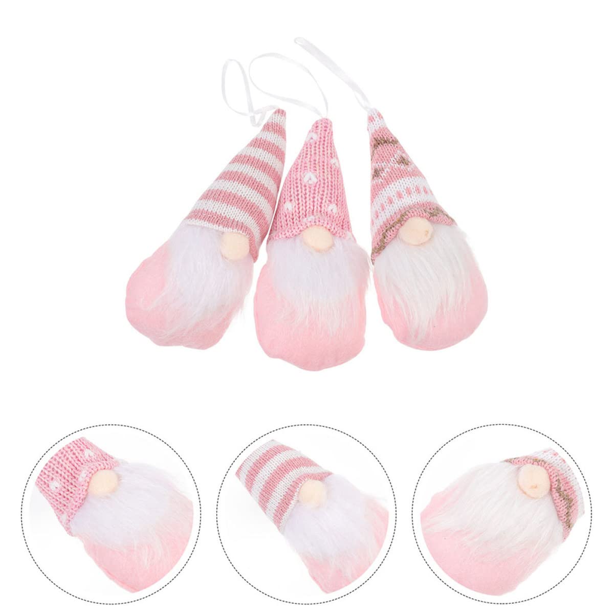 Ciieeo STK Weihnachtspuppe Weihnachtsbaum-anhänger Weihnachtszwerg-anhänger Plüsch-wichtel- Weihnachtsbaum Hängendes Schild Kleine Wichtelfiguren Zwergpuppe Rosa Stoff