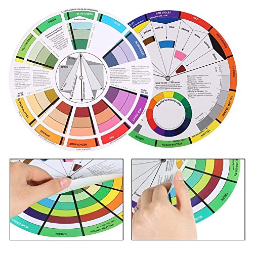 Image of deziine 1 PCS BIG Color Wheel Card ? A Handy Color Mixing Guide for Students, Amateurs and Professionals ? Definitions, Color Relationships, Color Wheel and More(9.4INCH), Multicolor