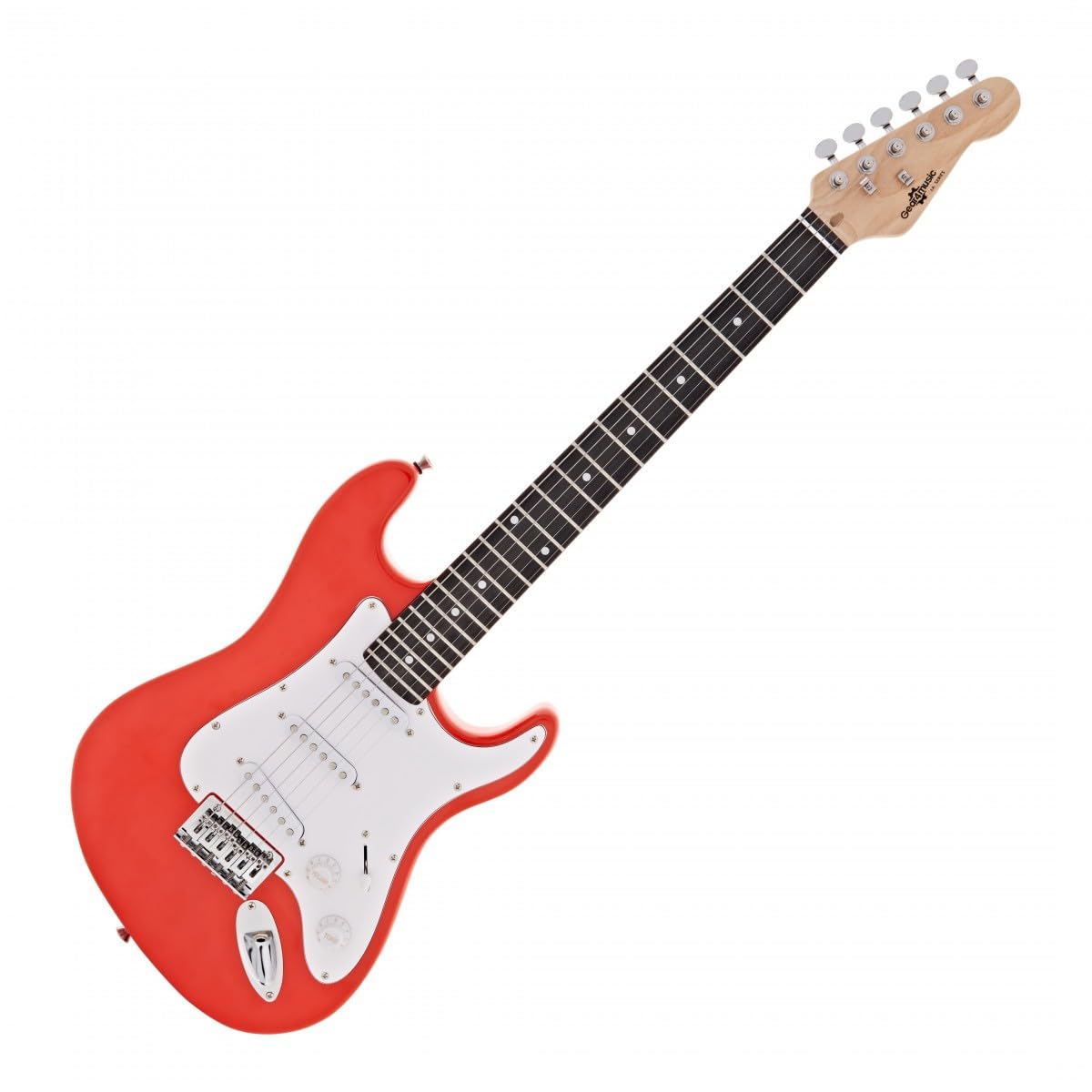 3/4 chitarra elettrica LA MiniPacchetto con Amplificatore rosso | Per giovani musicisti, 3 pickup single coil con selettore a 5 posizioni, mini ampli portatile 3W