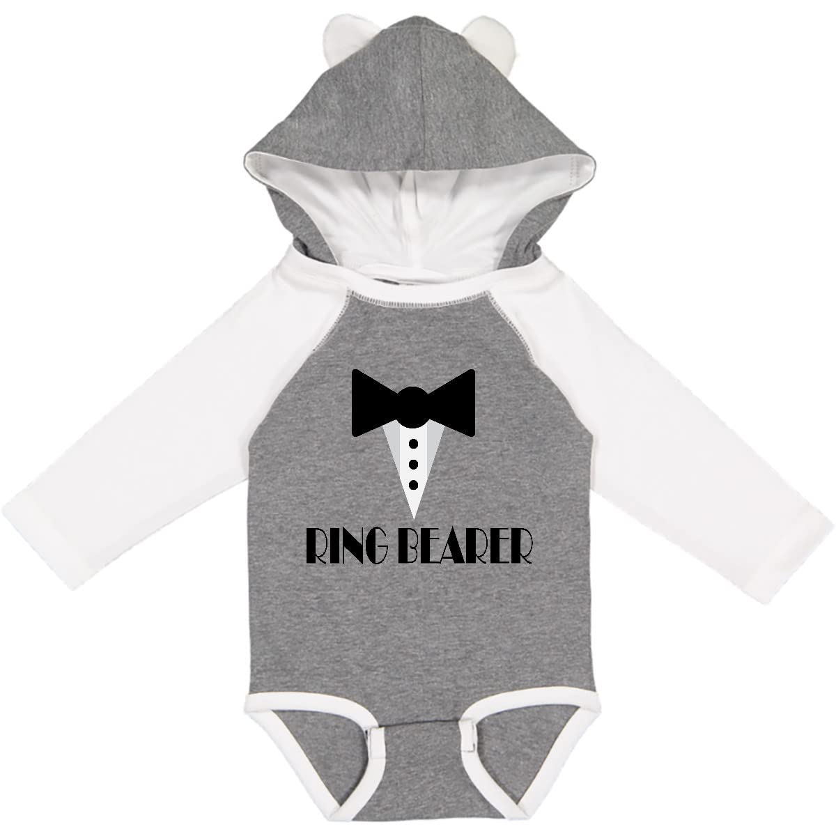 inktastic Ringbearer Mock Tux Wedding Tuxedo Long Sleeve Creeper