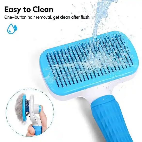 Self Cleaning Slicker Brush, Pet Grooming Shedding Brush for Dogs and Cats - Easy to Remove Loose Undercoat, Pet Massaging Tool Suitable for Pets with Long or Short Hair Color May Vary 4