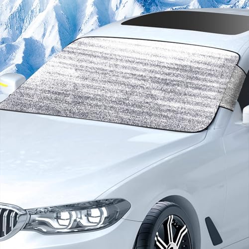 Windscreen Cover for Snow | Car Windscreen Covers Frost | Anti-Theft Windshield Cover for Winter | Waterproof Sun Shade UV Protector Dust Covers Car Accessories for Ice and Snow Frost