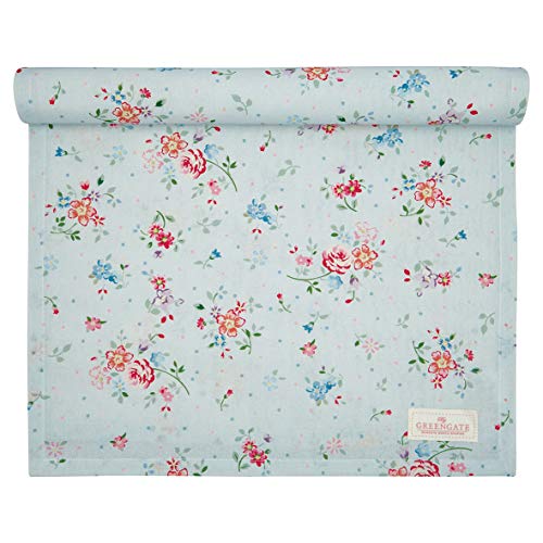 Preisvergleich Produktbild GreenGate - Tischläufer, Tischdecke - Belle - pale blue - Baumwolle - 140 x 45 cm