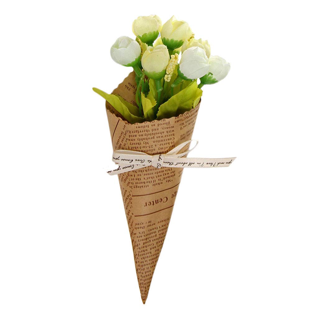 MuSheng Artificial flower Fake Flowers Silk Artificial Roses Bridal Wedding Bouquet for Home Garden Party Wedding Decoration (A)