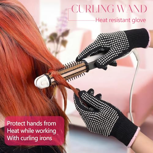 Image of Riyiper 3 Pairs Heat Resistant Gloves for Sublimation, Gloves for Heat Press with Silicone Bumps Applies to Resistant Work, Hair Styling, Universal Fit Size (White)