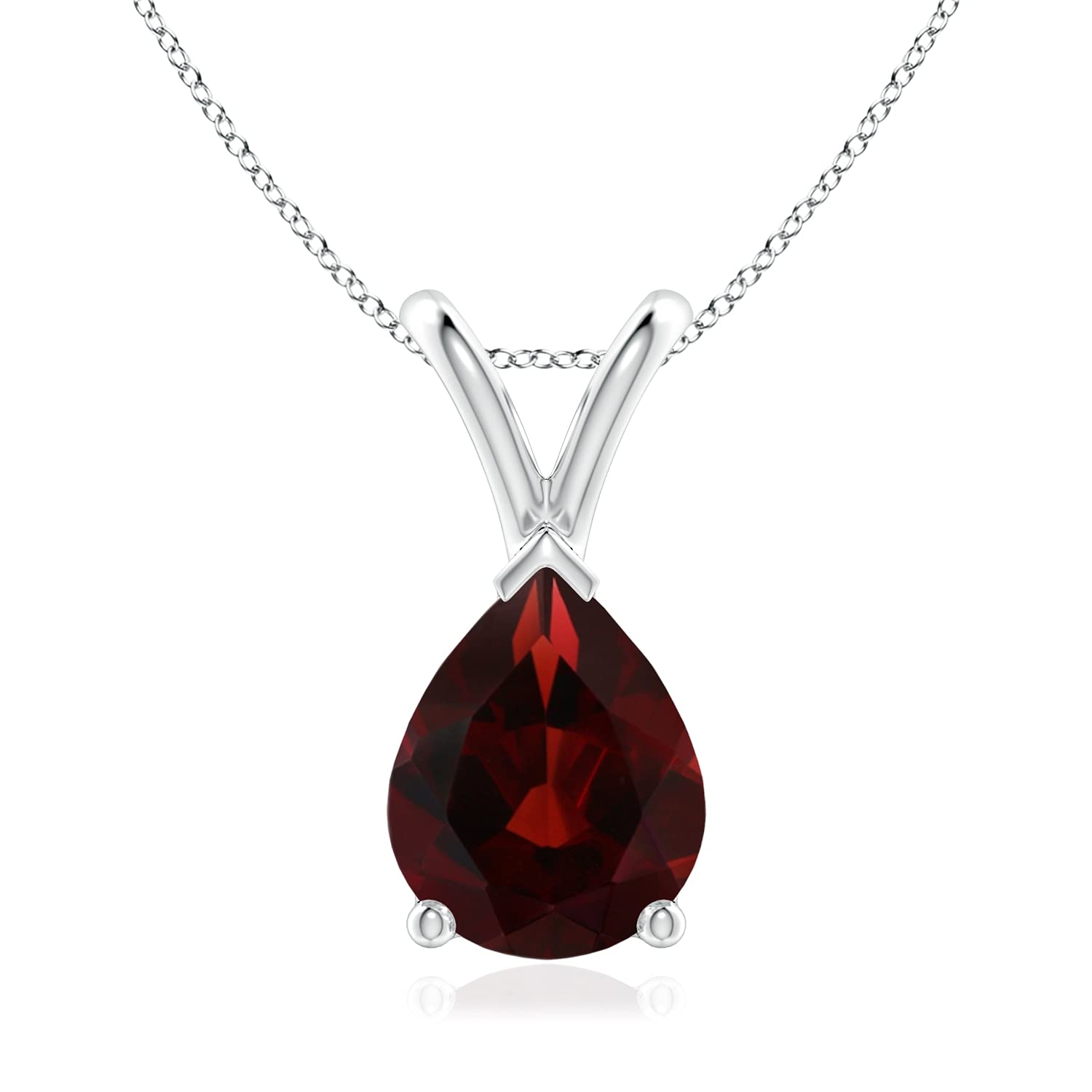 ANGARA 925 Silver Natural Garnet Pendant Necklace For Women (1.8 cttw Garnet) - January Birthstone -