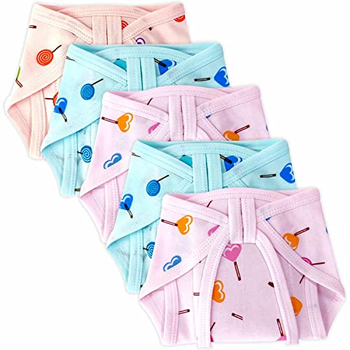 Image of Baby Cloth Diaper Nappies Cotton Hosiery Washable & Reusable Adjustable U-Shaped Cloth Diaper With Insert Cushioned Padded Langot Nappy Tying Langot For Babies- Pack of 15 (Small)