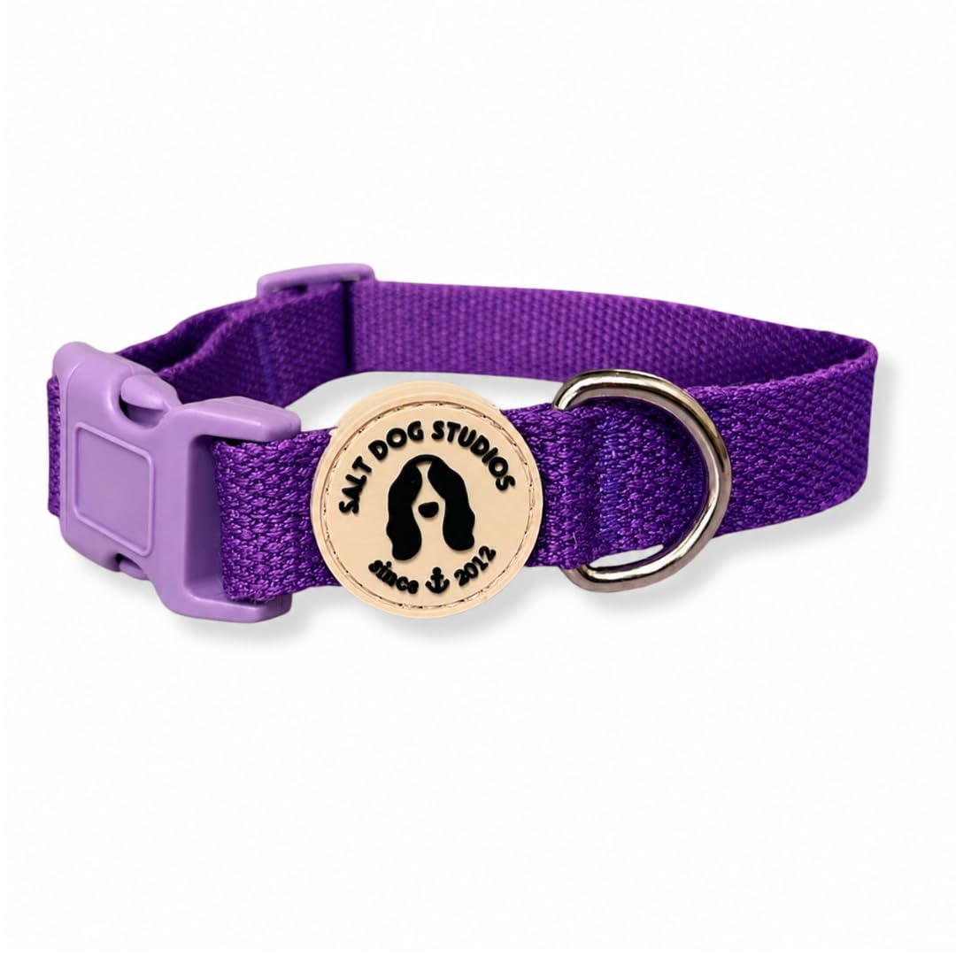 Hemp Dog Collar - Indigo Purple - Medium - Salt Dog Studios