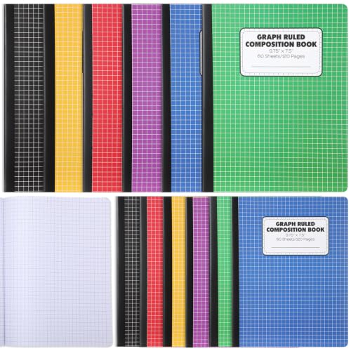 Cahier à petits carreaux de notes et dessin pour écriture Sabary 12 packs