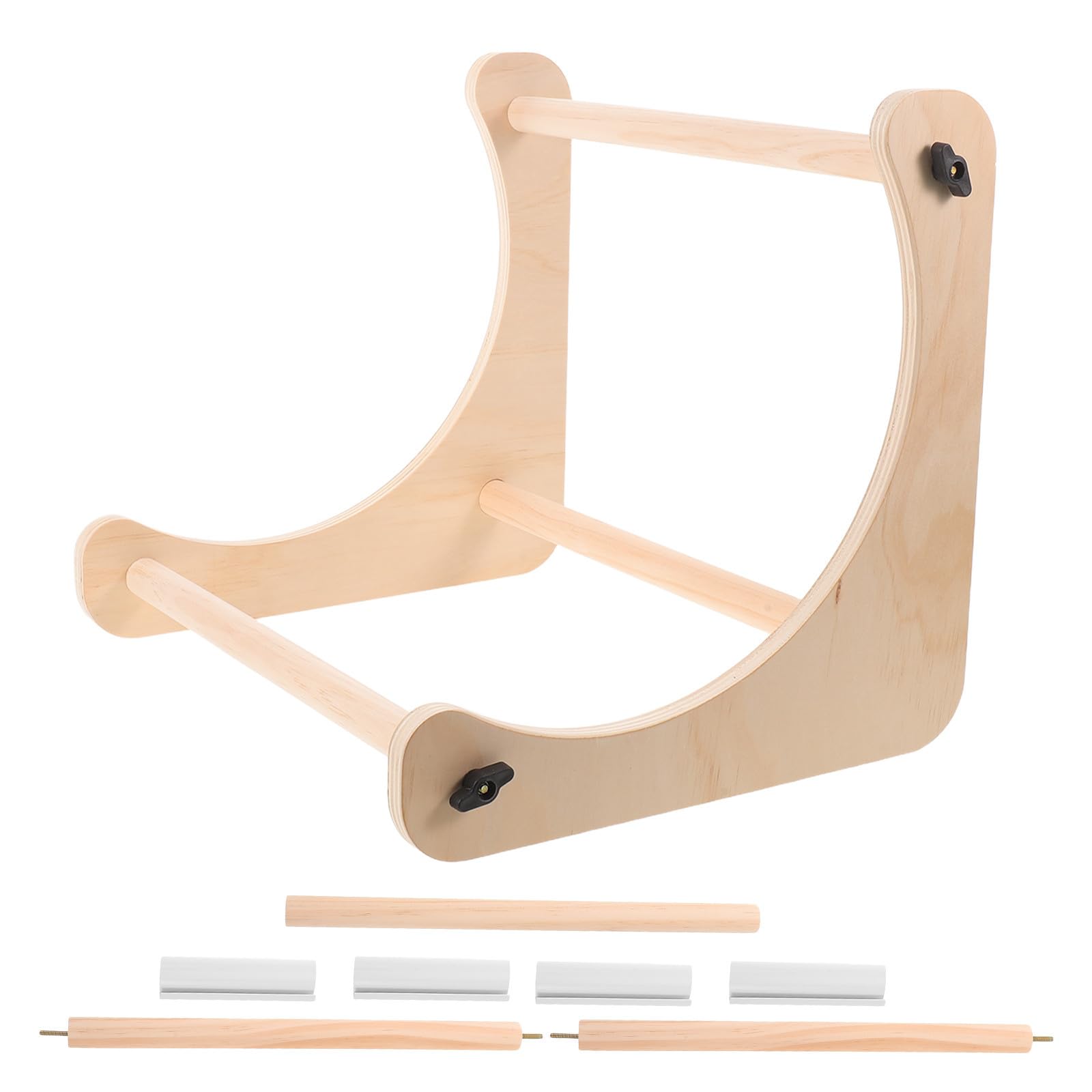 FELTECHELECTR Soporte de Bordado de Madera Ajustable para Proyectos de Punto de Cruz, con Estructura de Madera de Haya y Metal, Montaje Rápido y Varillas de 2 Tamaños para Viaje
