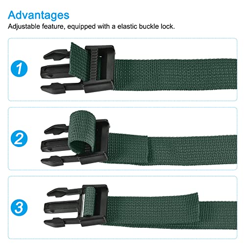 Image of MECCANIXITY Utility Strap with Buckle 1x40 Inch Polyester Quick Release Adjustable Belt for Travel Outdoor Bag Luggage Packing (Light Green)