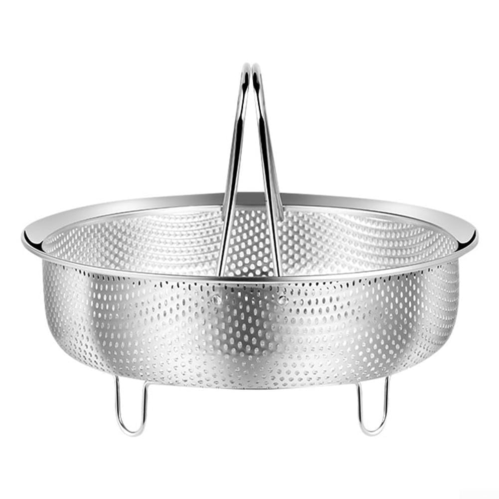 Acero inoxidable 304 para inserto de vapor para cocinar cómodamente, para verduras y huevos para cocinar al vapor, diseño fácil de limpiar (XL)