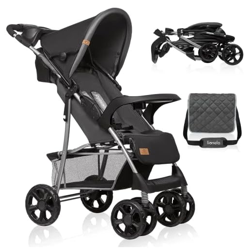 Lionelo Emma Plus Pushchair Lightweight Modern Small Buggy with Reclining Position Foldable