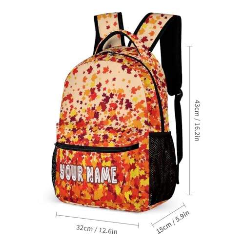 Custom Fall Backpack with Lunch Bag & Pencil Case, 16 Inch Cute Autumn Themed Bookbag, Adjustable Lightweight Large Capacity, Fall Backpacks Set for Kids Girls Boys2