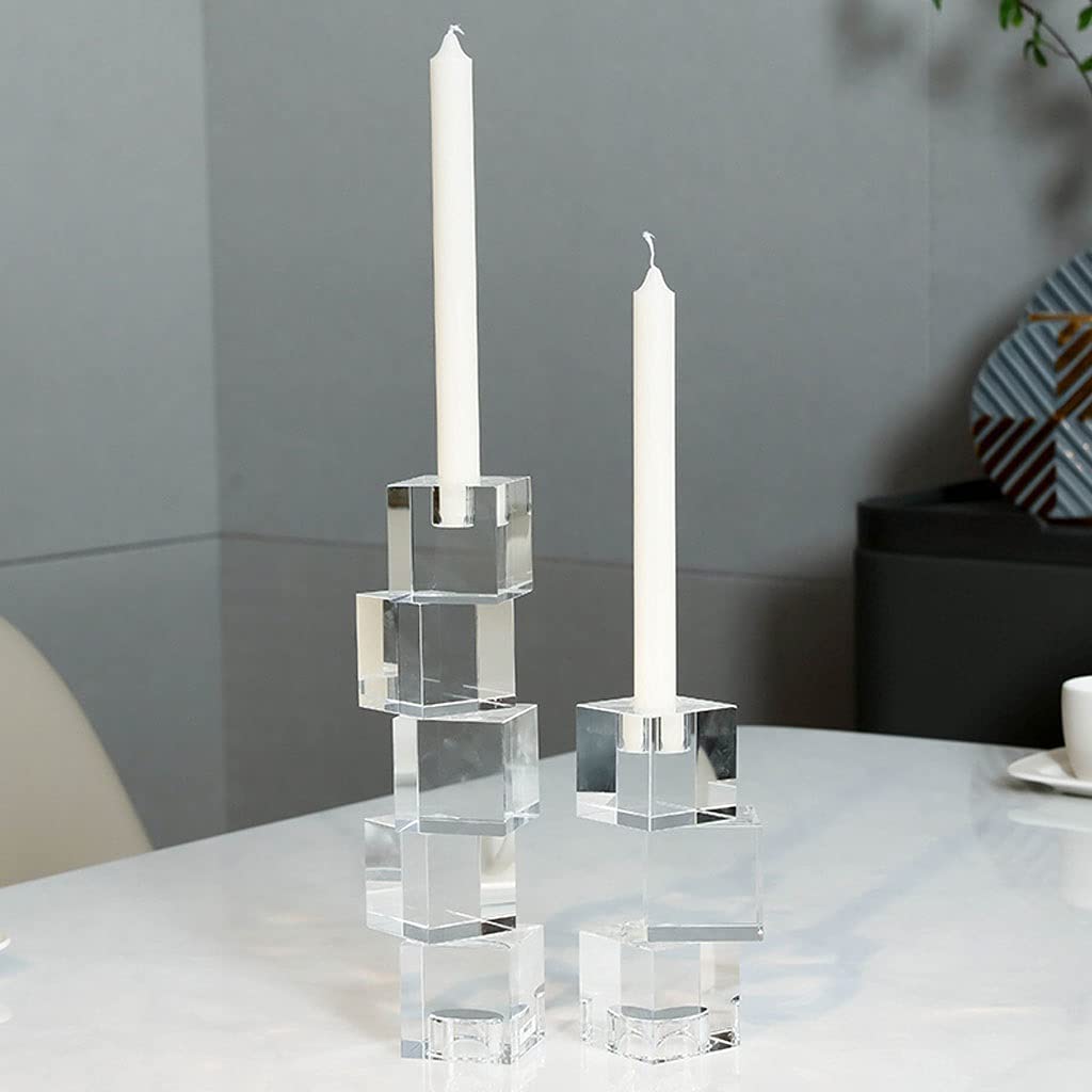 świecznik świecznik Crystal Candle Holder, Świecznik Dla Stożkowa Świeca Tealight Holder, Candelabra do stołów do jadalni, ślubu, wystrój domu ozdobny świecznik (Color : Large)
