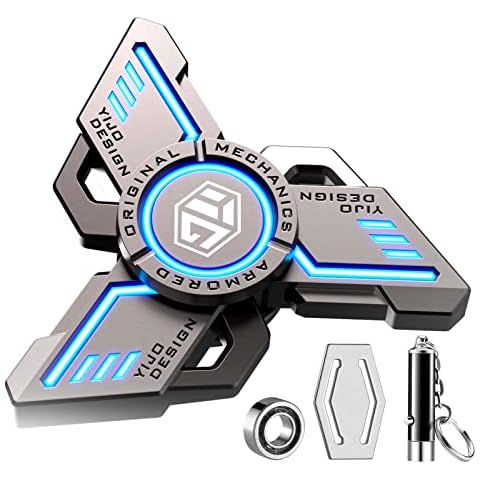 INNÔPLUS Fidget Spinner, Fidget Spinners Cool, Fidget Spinners for Kids, Stress Anxiety ADHD Relief Figets Toy, Fidget Light Up Spinner, Metal Finger Hand Spinner Toy with Luminous Light Cover