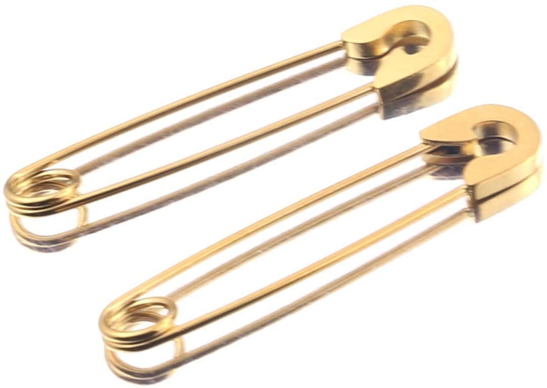 Broches de Acero Inoxidable, 5 Unidades, Color Dorado, para Manualidades, Insignias, Accesorios de Costura y confección.