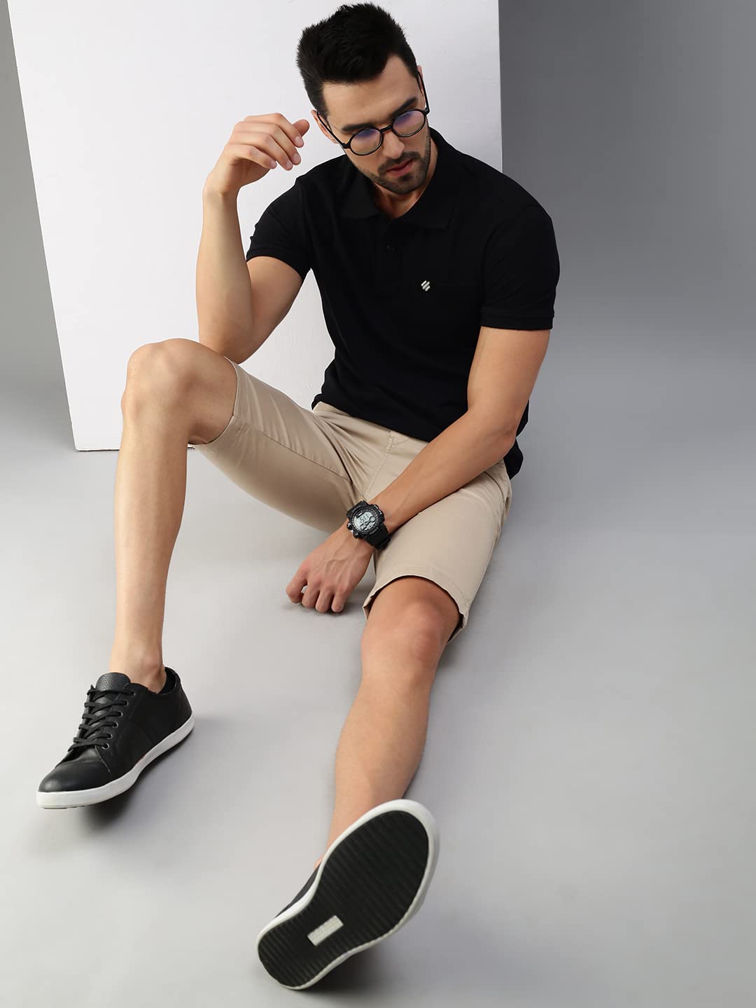 ONN Men's Black Half Sleeves Polo Collar T-Shirt with Pocket(Size : Large) - Image 5 thumbnail