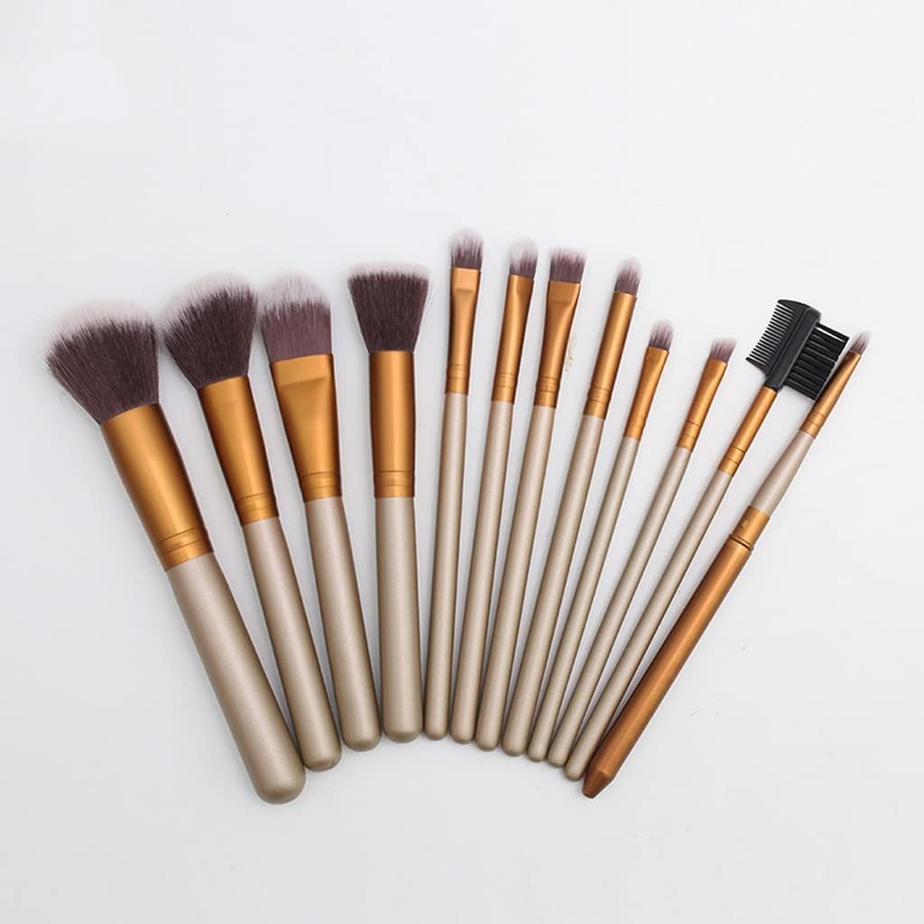 Juego De Brochas De Maquillaje De Pelo Sintético Profesional con Herramienta De Almacenamiento, Kit De Herramientas para Brochas De Maquillaje,D-12pcs