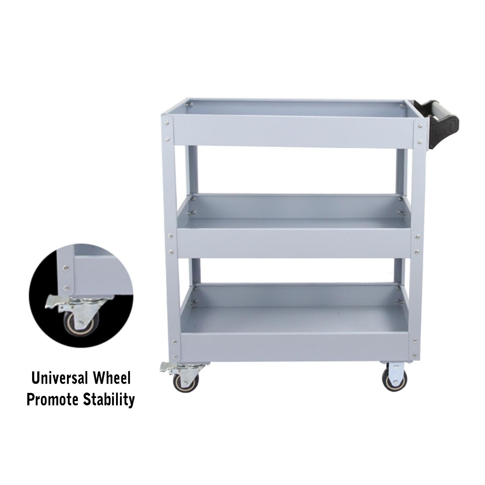 Carrello Portautensili,Carrello Portautensili Con Rotelle A 3 Livelli Con Ruote,Carrello Portautensili In Acciaio Resistente Capacità Di Carico Di 440 Libbre Or Officina Magazzino Officina Riparazione