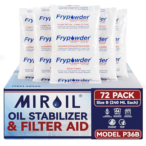 MirOil P36B Fry Powder Oil Stabilizer and Filter Aid, Deep Fryer Cooking Oil Saver Helps Save Grease...