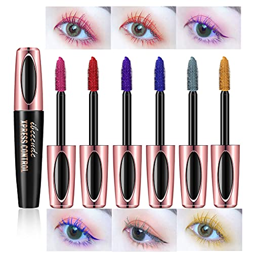 Skynest Waterproof Colored Mascara, 4D Silk Fiber Lash Mascara Waterproof, Luxuriously Longer
