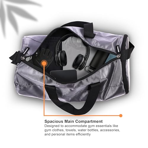Image of NABAAT EliteFit Classic Gym Bag for Men & Women Sports Bag /Kit Bag with Separate Shoe Compartment (Grey, GMB-GR-8)