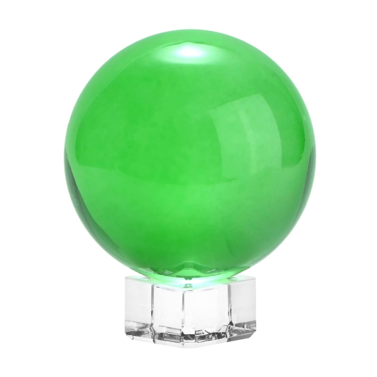 M METERXITY 60mm/2.4 Inch K5 Crystal Glass Ball with Stand Solid Crystal Ball Sphere Ornament for Home/Office/Photography/Magic [Green]