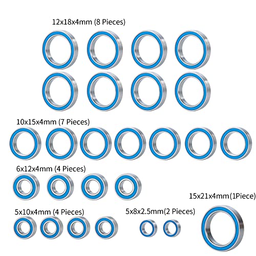 Brkrc ZC-M008623 26Pcs/Set Blue Ball Bearing Kit For Big Rock Typhon Granite Senton 3S Blx Rc Crawler Car Upgrade Parts thumb #1