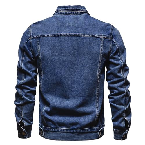 Men's Denim Jacket Vintage-Inspired Jean Jacket with Multiple Pockets - Cotton Blend, Machine Washable2