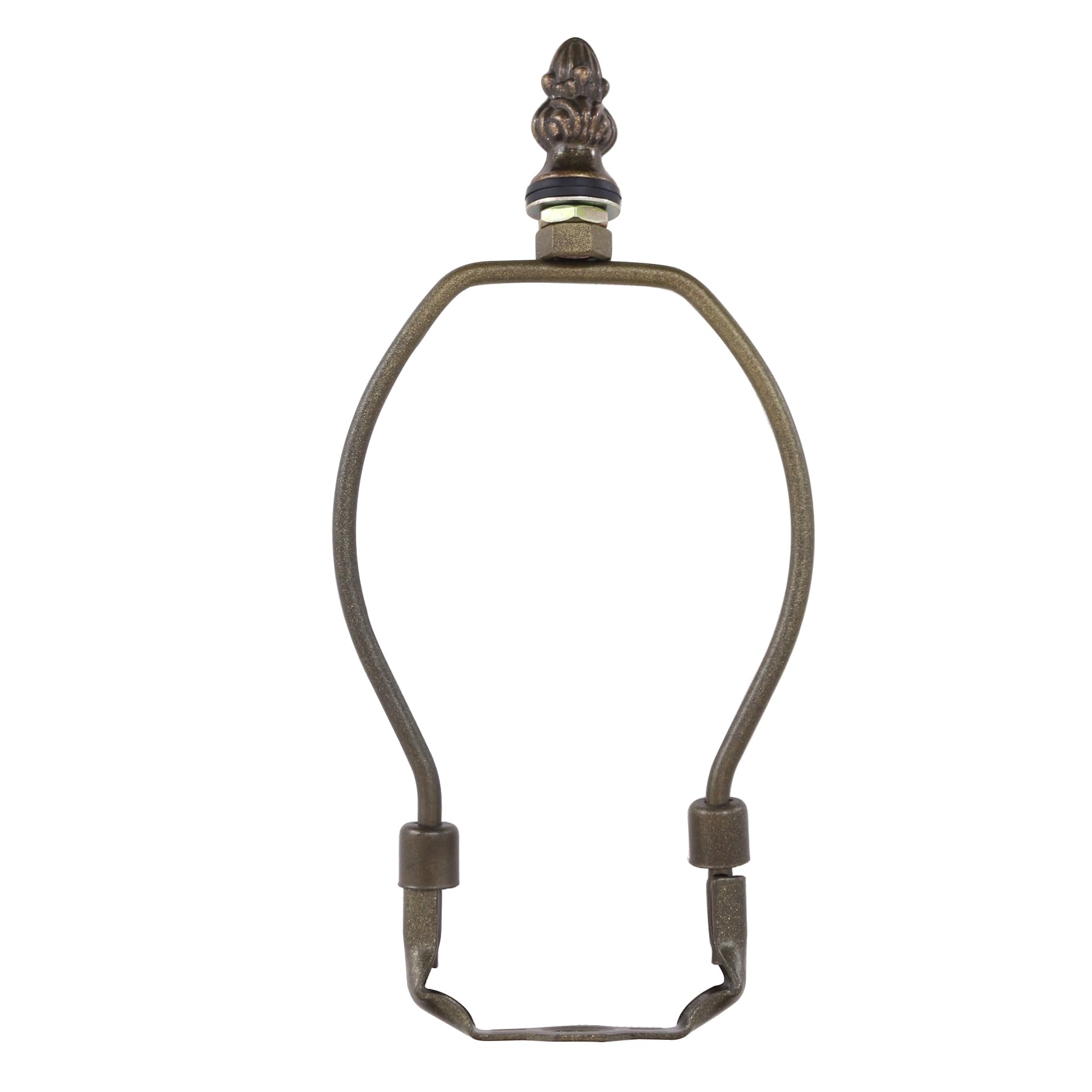 Tiffany Lampshade Holder Support with Finial Cap, 5.5 Inch Harp Bracket for Stained Glass Lamp Shade Finished Antique