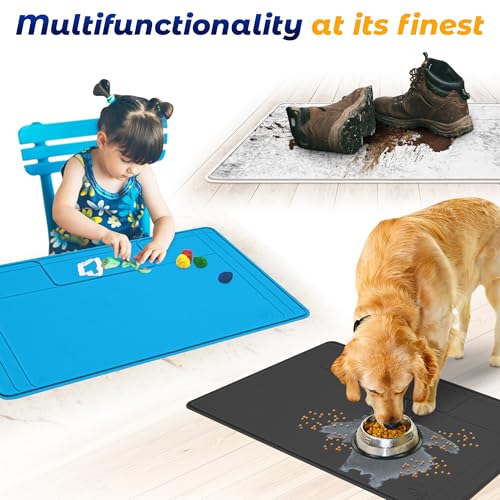Image of The Original Under Sink Mat - Adjustable Silicone mat, Waterproof Under The Sink Bathroom Vanity Mat - 28 inch x 19 inch or smaller