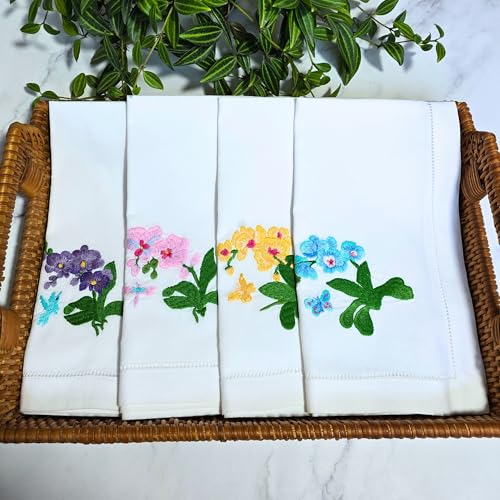 Servilletas de Tela Bordadas de Algodón 18x18 Pulgadas Pack 4 miniatura 6