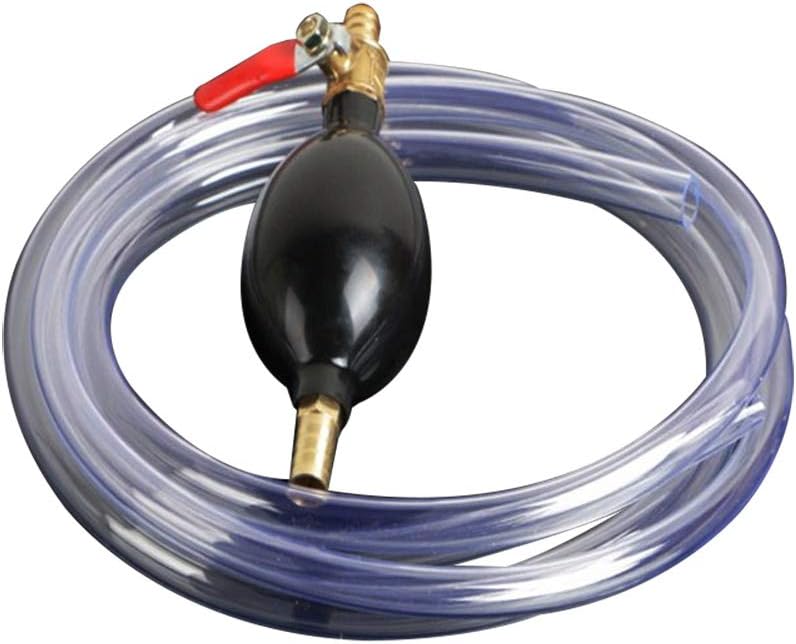 JKoYu Car Accessories and Tools Auto Motorcycle Manual Siphon Liquid Water Transfer Oil Fuel Petrol Pump Hose - Black