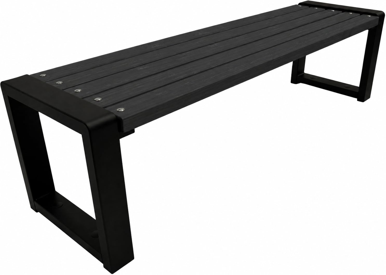Banc de Jardin en Bois 125 cm, Banc Extérieur Jardin en Métal 500 kg