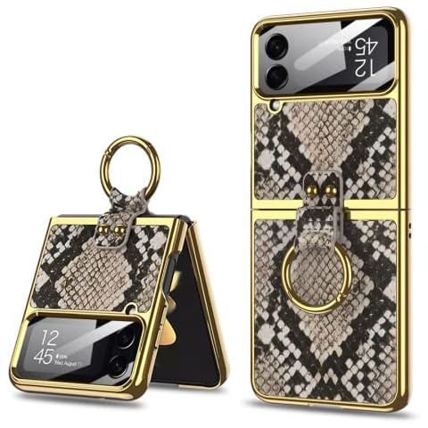 SORANGER Funda para Samsung Galaxy Z Flip 4 con patrón Tejido de Cuero Cover