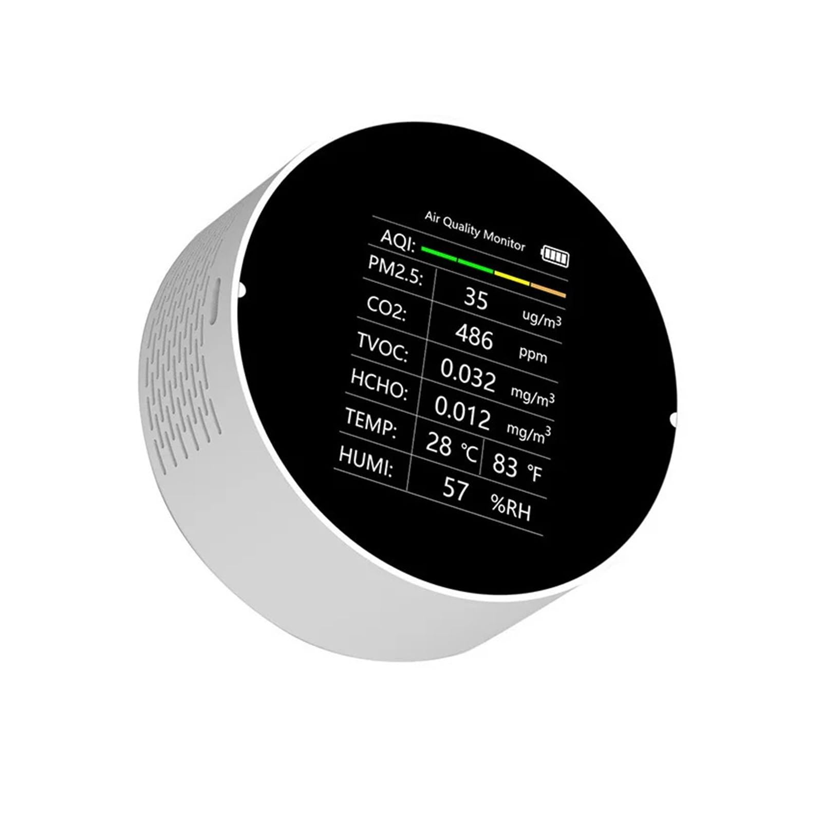 Détecteur de gaz, Détecteur de qualité l'air Multifonctionnel CO2 interconnexion téléphone Portable Outil détection d'environnement d'air(Black-no-WiFi)