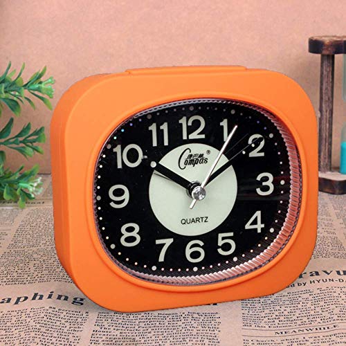 Wecker für Kinder Lernen 4-Zoll großen Dial Analog-Quarz-Wecker Nein Geräusch-Wecker mit Nachtlicht Reisewecker