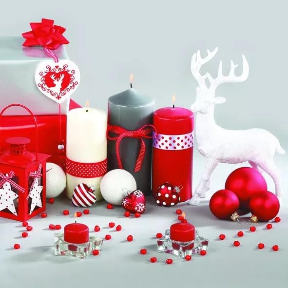 Paper Luncheon Decoupage Napkins 3-Ply Christmas Candle Ornament Pack of 20