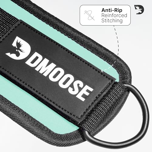 Image of DMoose Ankle Strap for Cable Machine - One Size Fit with Premium Padding, Workout Kickback Ankle Cuffs, Ankle Bands for Working Out, Booty Workouts, Leg Extension, Hip Abductors & Lower Body Exercises