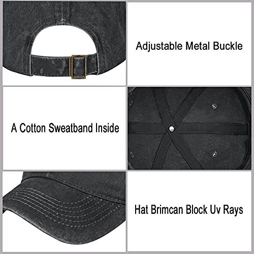 Image of Skeleton Hand Hat, Skull Finger Baseball Cap Adjustable Washed Distressed Denim for Men Women