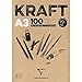 Produktbild Clairefontaine 96546C Kraftpapier Block (geleimt, ideal für Trockentechniken, 100 Blatt, DIN A3, 29,7 x 42 cm, 90 g) braun