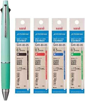 Amazon | 【本体+替え芯各色1個セット】 三菱鉛筆 多機能ペン ジェット