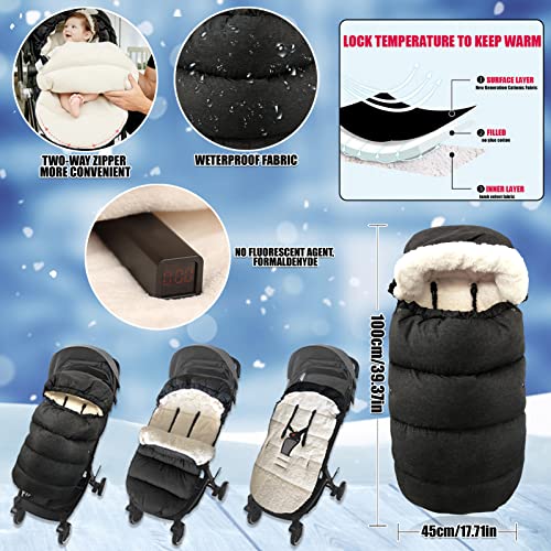 Universal Babyfußsack, Schlafsack, Winter Baby Kuschelsäckchen, Fußsack, Verdicktes Design,Waschbar,Kuschelsack Babydecke passend für alle Kinderwagen,Babyschale(DunkelGrau)