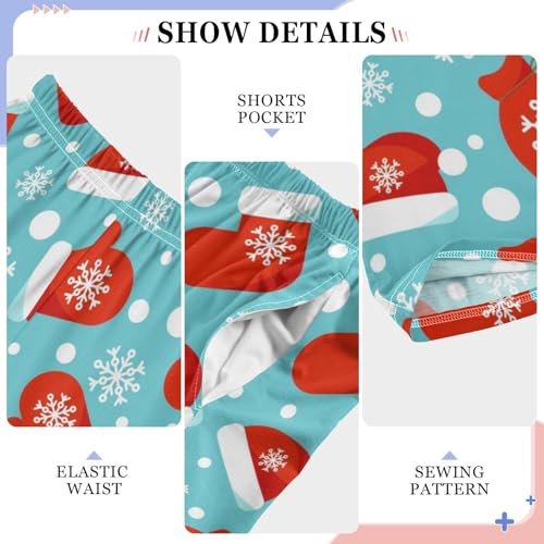 Boys' Pants Christmas Socks Snowflakes Hats Long Bottoms Jogger Pants Elastic Waist Trousers with Pockets S-XL4