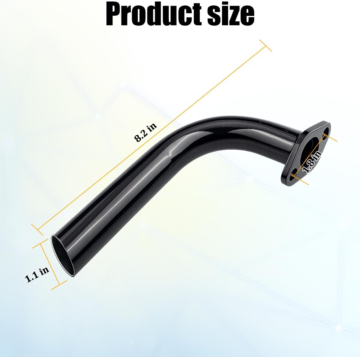 Mini Bike Exhaust Pipe Kit, Motorcycle Go Kart Exhaust Header Pipe Set Replacement, Suitable for 212cc 224cc 196cc CT200U BT200X CT200U-EX 6.5hp GX160 GX200 MB200 (Black)