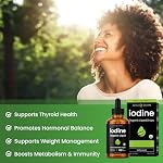 Iodine Drops | 1-2 Year Supply | Thyroid Health, Hormones & Weight | Potassium Iodide Liquid Iodine Supplement | Organic, Vegan & Non-GMO | Thyroid Supplements for Women & Men | Tasteless | 590 Servings