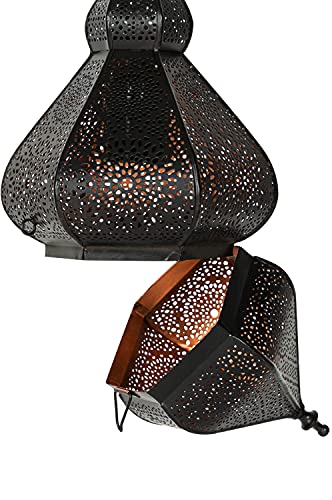 Orientalische Lampe Pendelleuchte Schwarz Idal 35cm E14 Lampenfassung | Marokkanische Design Hängeleuchte Leuchte aus… – Bild 7